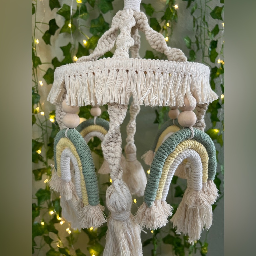 Macrame boho baby mobile
